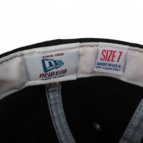 New Era Vintage 90s "O" Black / Gold / Red Fitted Hat Made in USA 7 - Picture 7 of 8